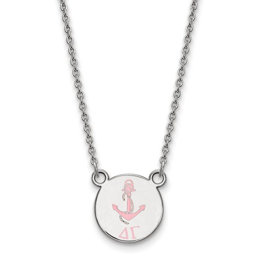 Sterling Silver Delta Gamma Small Enamel Necklace